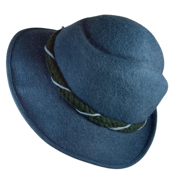 Dolomitenhut Blue and Green Wool Tyrolean Bavarian Hat Oktoberfest Austrian EUC main image 6